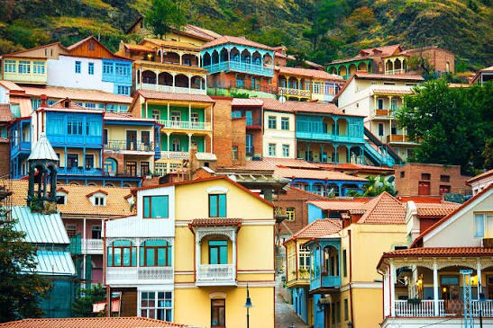 Traditional Tbilisi architecture in the old town